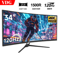 VDG 34英寸4K帶魚屏高刷電競(jìng)曲面顯示器游戲臺(tái)式液晶21:9寬屏升降設(shè)計(jì)炒股辦公分屏筆記本外接副屏幕 34英寸帶魚屏準(zhǔn)4K120Hz曲面