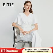 愛特愛（EITIE）純色簡(jiǎn)約修身顯瘦連體褲夏季新款大牌女裝通勤連衣褲B2412302 亮白色10 M 160