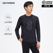 卡爾丹頓KALTENDIN卡爾丹頓長袖莫代爾上衣男秋冬新款圓領(lǐng)套頭休閑T恤衫 N8藍(lán)色 3XL 185/108A 85-90kg