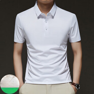 花花公子（PLAYBOY）2夏季新款短袖POLO衫男士中青年商務(wù)休閑高品質(zhì)有領(lǐng)t恤純色男半袖 白色 M （105-120斤）