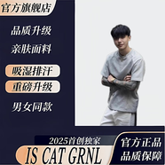IS CAT GRNLcleanfit短袖男夏季重磅美式高街解構(gòu)t恤潮牌街頭半截袖 淺灰色面料重磅升級(jí)款 M