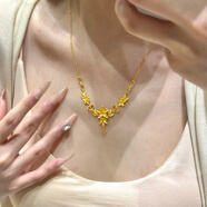 底蘊(yùn)黃金繁花似錦項(xiàng)鏈女足金999花朵吊墜結(jié)婚嫁套鏈鎖骨鏈送女友禮物 黃金花月佳期項(xiàng)鏈/金重約16.82g