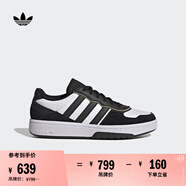 adidas「面包鞋」COURTIC經(jīng)典運動板鞋男女阿迪達斯官方三葉草 白/黑JS3034     37