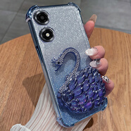 炫浪oppoA2x手機保護殼oppoA2m保護oppo矽膠套A2x鏡頭膜A2m全包防摔opopa透明x5g新款PJS110女生PJU高 【遠峰藍】自帶鏡頭膜+流沙閃鉆支架 OPPO A2x