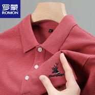 羅蒙（ROMON）高端polo衫純棉翻領(lǐng)夏季新款半袖體恤短袖t恤男裝T恤上衣潮 紅色 20529短袖 M 165
