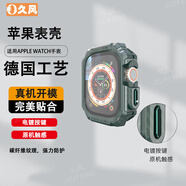 久風品牌原裝適用iwatch10手表保護殼s10碳纖維紋理s9蘋果手表s8新款s7四角包裹ultra2防摔耐刮s6表殼 防摔碳纖維紋理殼【綠色】 適用iwatch3/2/1【42MM表盤】