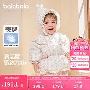 巴拉巴拉童裝嬰兒羽絨服女童寶寶冬季短款外套兒童保暖萌男童 白紅色調(diào)00316 110cm