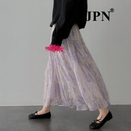 JPN香港潮牌細(xì)紗半身裙女2025新品夏中長(zhǎng)款A(yù)字仙紫藤花高端女裙 花色 S
