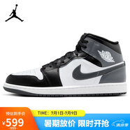 Jordan籃球鞋男子AJ1喬1JORDAN 1 MID中幫運(yùn)動(dòng)鞋DQ8426-001黑灰44.5