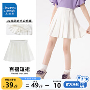 真維斯女童百褶裙學(xué)院風(fēng)兒童裙子夏季女孩中大童格子短裙可愛(ài)jk裙 白 160
