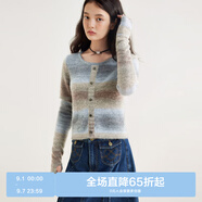 樂(lè )町復古漸變針織線(xiàn)套衫女20高知學(xué)院絨感袖套毛衣 灰色（現貨） S