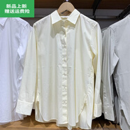 UNI QLO優(yōu)衣庫(kù)2025春新款休閑純色長(zhǎng)袖襯衫襯衣通勤薄外套女K475665 優(yōu)衣庫(kù)杏黃色 S