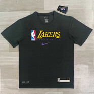 NBA KIDS勇士隊庫里湖人詹姆斯科比東契奇76人隊速干透氣籃球訓(xùn)練服短袖T 湖人(黑色)速干 短袖2 XS 建議體重80斤-90斤