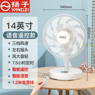 揚(yáng)子臺(tái)式電風(fēng)扇桌面扇家用風(fēng)扇輕音節(jié)能換氣扇搖頭電扇辦公室宿舍出租房小型臥室省電風(fēng)大空調(diào)伴侶 14寸遙控語音款【金屬網(wǎng)罩】