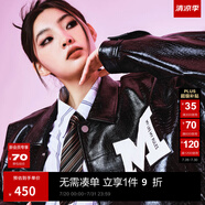 MLMR MY LIFE MY RULES新款寬松PU潮高街長(zhǎng)袖外套男女情侶短外套皮衣夾克M233P3002 黑色 M 175