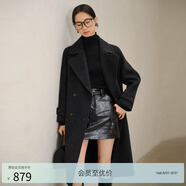 亦谷100%綿羊毛灰色呢子大衣女裝2025秋冬新款羽絨服內(nèi)膽外套 煙霧灰 L