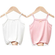 憤怒的小鳥(niǎo)女童背心莫代爾春夏季薄款兒童吊帶打底小女孩家居服夏裝寶寶內穿 諾貝達-鑫-白色+粉色【吊帶2件裝 100 碼建議高90-95