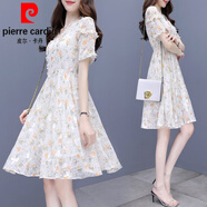 皮爾卡丹（pierre cardin）2025新款聚酯纖維夏季裙子甜美氣質(zhì)雪紡連衣裙荷葉邊公主裙2025新 圖片色 6012刺繡公主裙 XL