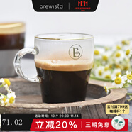 BREWISTA耐熱描金杯玻璃杯拿鐵杯濃縮杯單品咖啡杯 郁金香杯 330ml