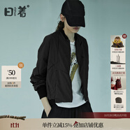 日著（rizhuo）日著原創(chuàng)設(shè)計女裝2025秋新款城市輕戶外棒球服飛行員夾克短外套 黑色 XL