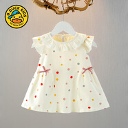 G.duck女寶寶夏裝連衣裙女童夏季裙子嬰幼兒洋氣薄款1-2歲3童裝 4小女孩 夏季彩色波點(diǎn)裙 90 cm