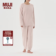 無印良品（MUJI）女式 發(fā)熱毛毛紗 家居長褲女士睡褲褲子冬季款 FD30CC4A 煙熏粉色 L-XL(170/74A)