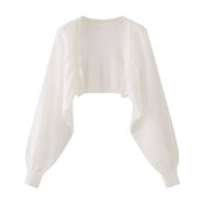 煊陌黑色吊帶裙連衣裙配開(kāi)衫 針織開(kāi)衫上衣女夏薄款小外套坎肩吊帶裙 白色 M 建議90-100斤