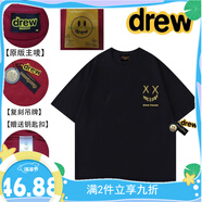 Drew EssDrew短袖笑臉短袖賈斯丁比伯同款小惡魔卡通情侶百搭純棉圓領短袖 9886668三標齊全-黑色 3XL （170-200斤）185-193cm