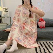 京濮飛HelloKitty夏款加大碼短袖睡裙可愛卡通家居服 2101g#睡裙 2XL