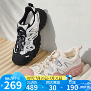 駱駝（CAMEL）丑萌登山鞋女時(shí)尚撞色戶外休閑鞋 L24S076620 米/銀/粉 36