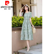 皮爾卡丹（pierre cardin）高雅自然彰顯女性氣質(zhì)2025夏季新款時尚優(yōu)雅輕奢女裝洋氣連衣裙潮 淺綠色 2XL (建議105-120斤)