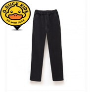 G.duck小學(xué)生校服褲子男童西褲純棉兒童卡其黑色長(cháng)褲女中大童演出休閑褲 松緊腰款黑色長(cháng)褲 130 cm