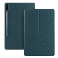 帕米彤三星平板保護殼Galaxy Tabs9保護套s9fe皮套11英寸s10+/s10ultra平板電腦12.4磁吸套14.6橫豎支架 山茶綠【橫豎支撐丨智能皮套】 三星S7+ T970/T975 (