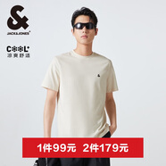 杰克·瓊斯（JACK&JONES） 春季新款日常簡約百搭多色LOGO刺繡圓領短袖T恤男款225101031