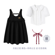 東京歲時(shí)記JK制服甜美可愛夏連身洋裝刺繡護(hù)奶裙天使之冠卡奶裙 【黑色】天使之冠+希希公主 贈紅 S