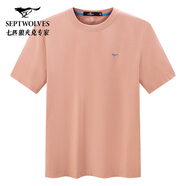 七匹狼【狼族生活】短袖t恤男士夏季時(shí)尚圓領(lǐng)套頭衫男裝休閑運(yùn)動(dòng)上衣服 412(桔紅) 2XL （180/96A）