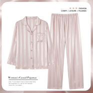 芝格鳥芝桃鳥睡衣情侶男士春秋款夏季家居服女202 豆沙粉NJR-6609女款 M