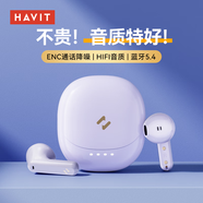 海威特（HAVIT）真無(wú)線(xiàn)藍牙耳機 半入耳式運動(dòng)降噪重低音音樂(lè )游戲低延遲 通用華為蘋(píng)果手機 E9紫色