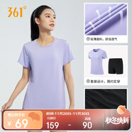 361°跑步運動(dòng)套裝女士夏季衣服新款休閑短袖短褲兩件套662414001H-4