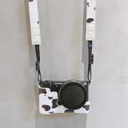 耐影適用于索尼微單A6400相機包A5100 A5000 A6300 A6100 NEX-6保護殼皮套半套底座保護套 新：a5000/A5100奶牛紋底座+肩帶