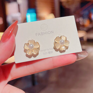 新中式平安如意鎖貓眼石耳環(huán)小眾感耳飾鑲鉆耳扣氣質(zhì)七夕禮物 貓眼石小花耳釘