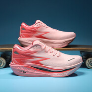 LIN LING飛燃4.0碳板跑鞋男透氣專(zhuān)用防滑學(xué)生兒童訓練減震跑步鞋女 飛燃4.0-丘比特 系帶款 37