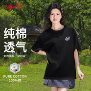 班尼路（Baleno）純棉T恤女夏季2025新款設計感寬松圓領短袖女款時尚百搭體恤上衣
