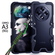 龍豈 OPPOA3Pro手機殼金屬邊框OPPO a3Pro保護套新款全包邊散熱戶外殼PJY110防摔鋁合金定制男新品縷空 OPPO A3  金屬邊框式-機械臂：黑色