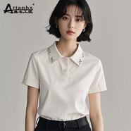美衣工匠（ARTAN HX）設(shè)計(jì)感重工刺繡短袖T恤女夏2025新款洋氣個(gè)性時(shí)尚百搭polo衫上衣 白色 M