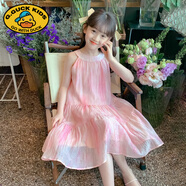 G.DUCKKIDS女童2025夏短袖連衣裙兒童花仙網(wǎng)紗公主裙寶寶生日高端洋氣蓬蓬裙 124櫻花粉 150