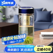 萬(wàn)象（WANXIANG）單層抗菌玻璃杯男女士辦公高檔送禮泡茶耐高溫茶杯車(chē)載商務(wù)水杯子 TU56-夜光藍(lán)