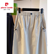 皮爾卡丹大碼工裝a字半身長(cháng)裙女夏季胖mm遮肚顯瘦小個(gè)子休閑直筒半裙 杏色【包臀半身裙/長(cháng)裙女半身裙/ S (建議80-90斤)