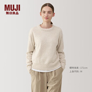 無印良品（MUJI）女式 美利奴羊毛可水洗中針距圓領(lǐng)毛衣女款秋冬針織衫BA1P4A4A 燕麥色 M (160/84A)
