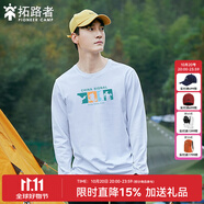 拓路者（Pioneer Camp）春秋款長袖T恤男寬松圓領(lǐng)打底衫休閑百搭純棉上衣男士全棉春季 白色 3XL